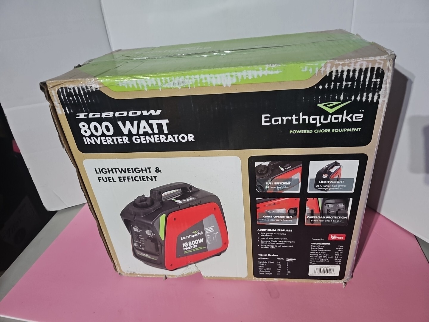 Portable Silent Camping Gasoline Power Inverter Generator Set 800W P