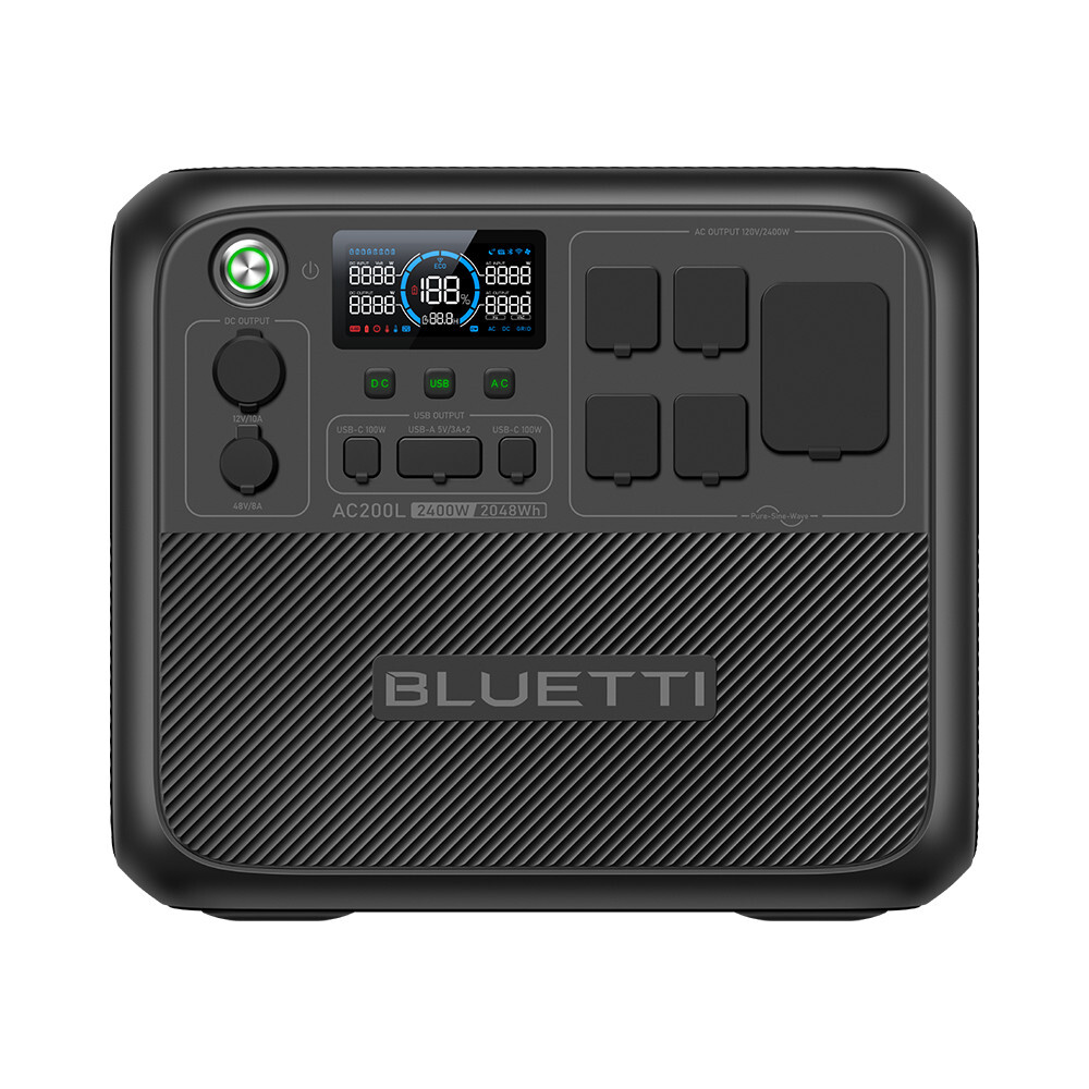 BLUETTI AC200L 2400W 2048Wh Power Station Solar Generator for Road Trip RVs