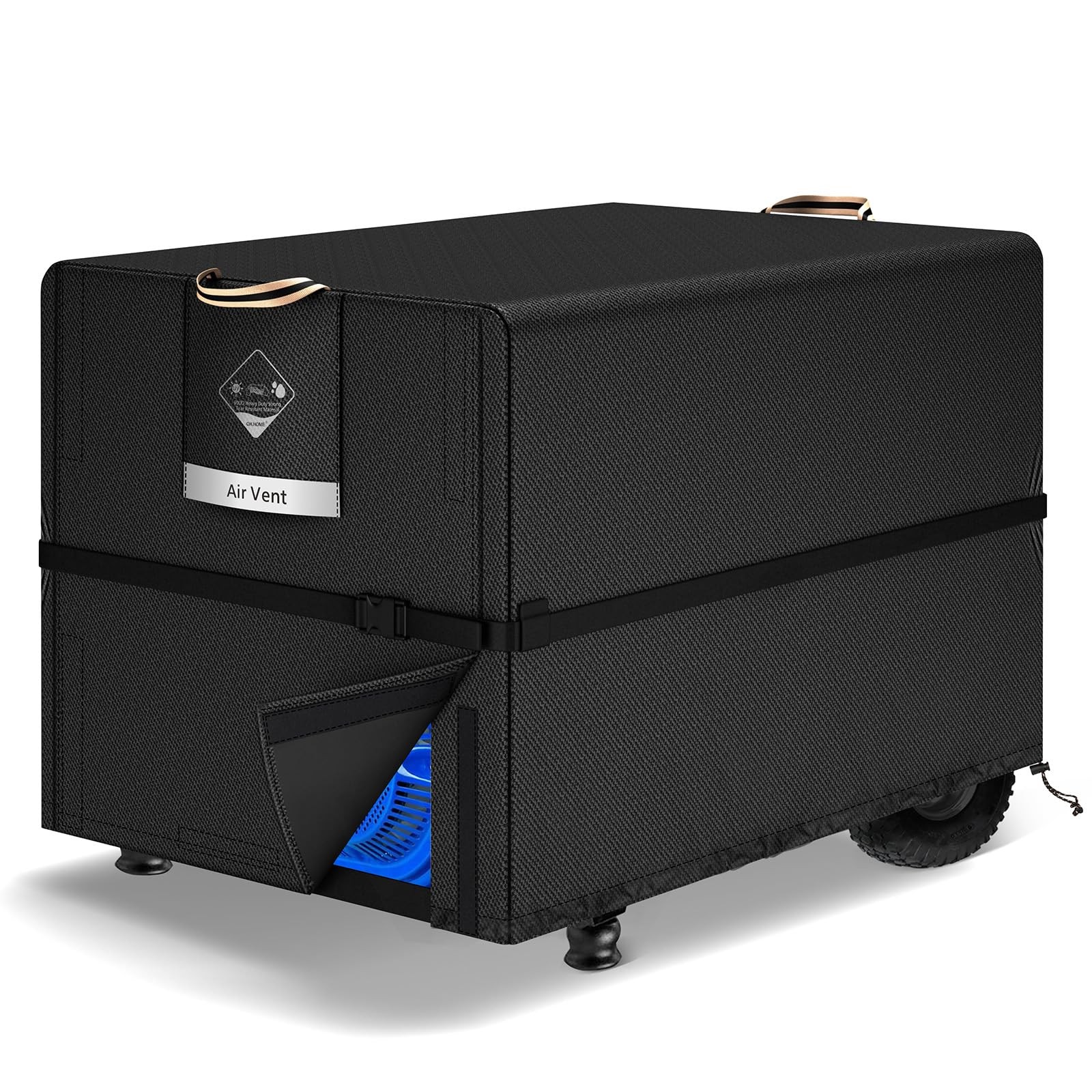 QH.HOME Waterproof Generator Cover,900D Heavy 30″(L) x 30″(W) x 26″(H), Black