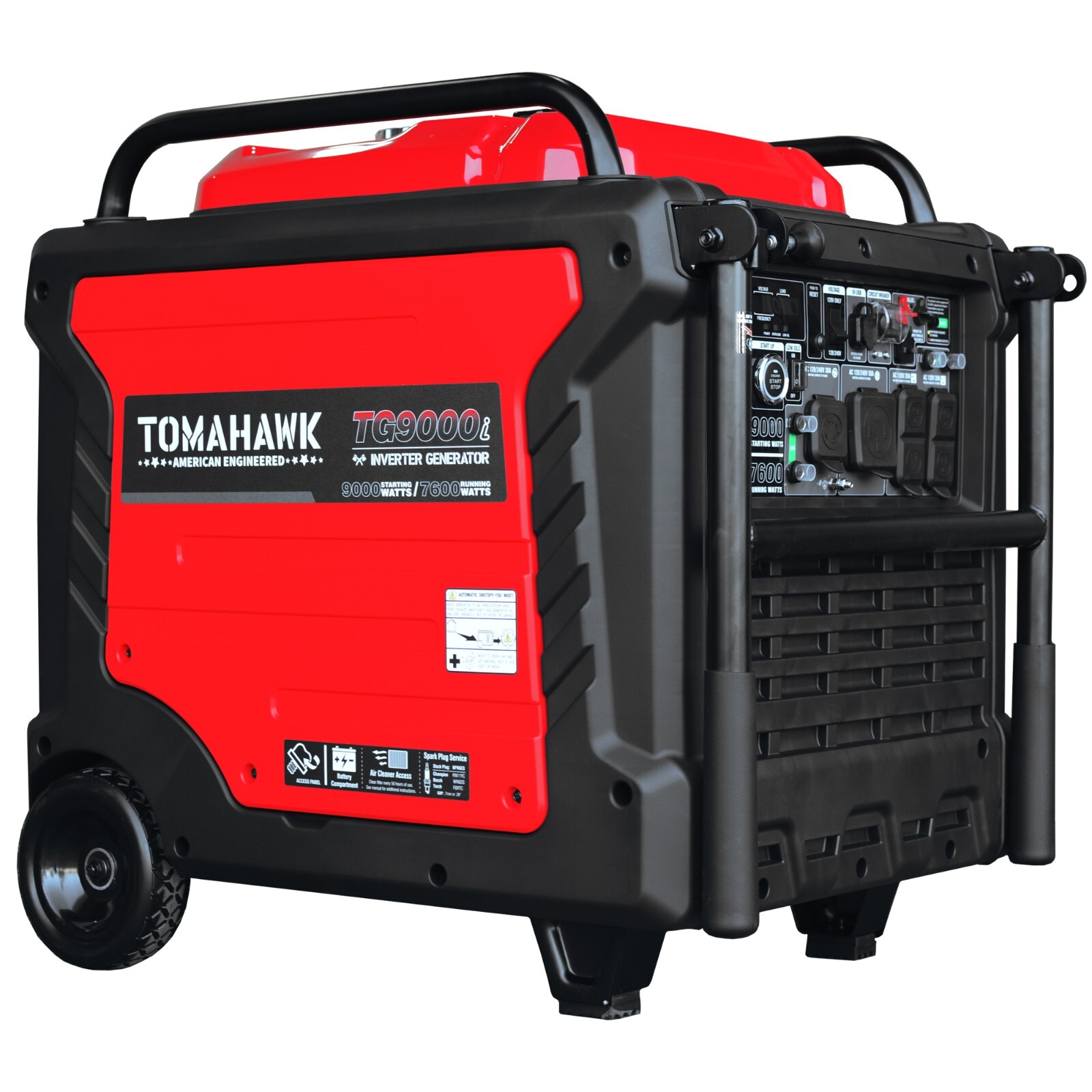 9000 Watt Inverter Generator Super Quiet Portable Power 120V 240V Outlets