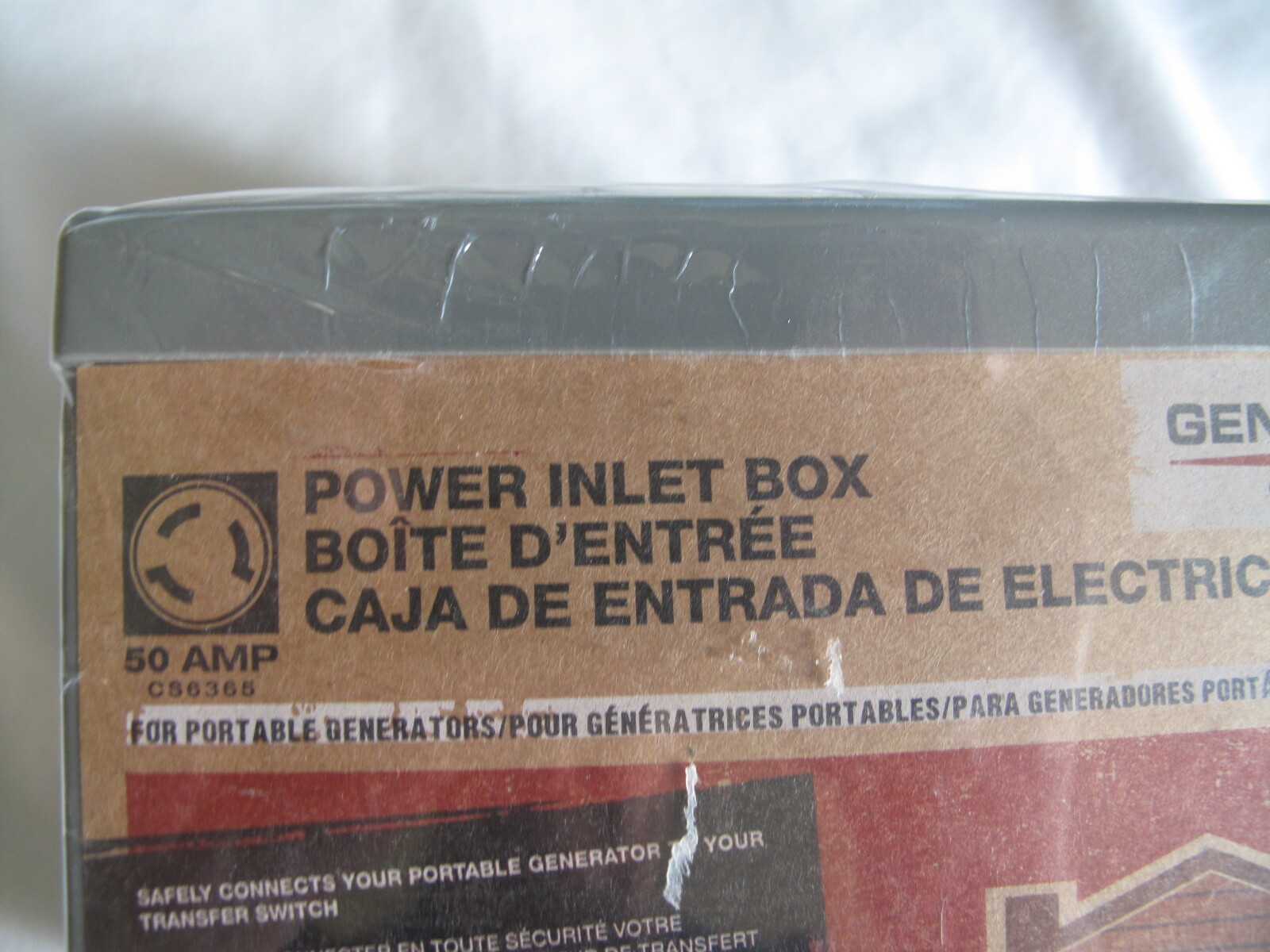 (1) NEW Generac 6338 50 Amp Outdoor Power Inlet Box Plastic CS6365 3R 125/250V