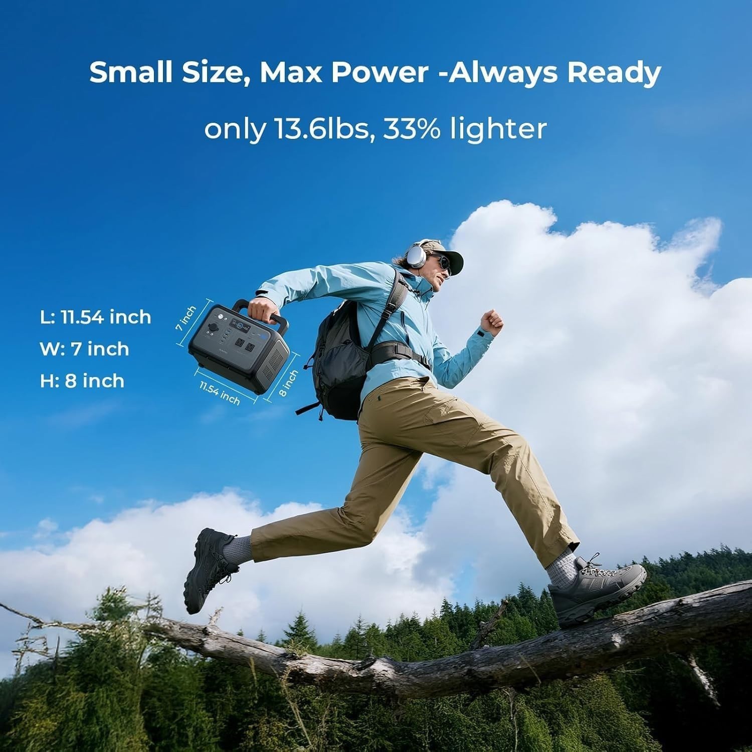 OUKITEL Portable Power station 800W Solar Generator 512Wh Peak 1600W LF Battery