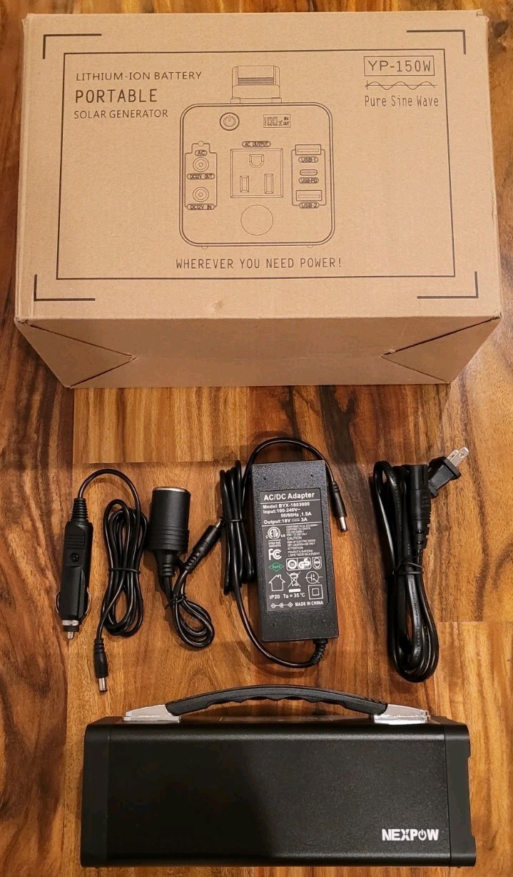 Portable Power Station 150W 48000mAh Rechargeable 5 Outputs, AC Outlets