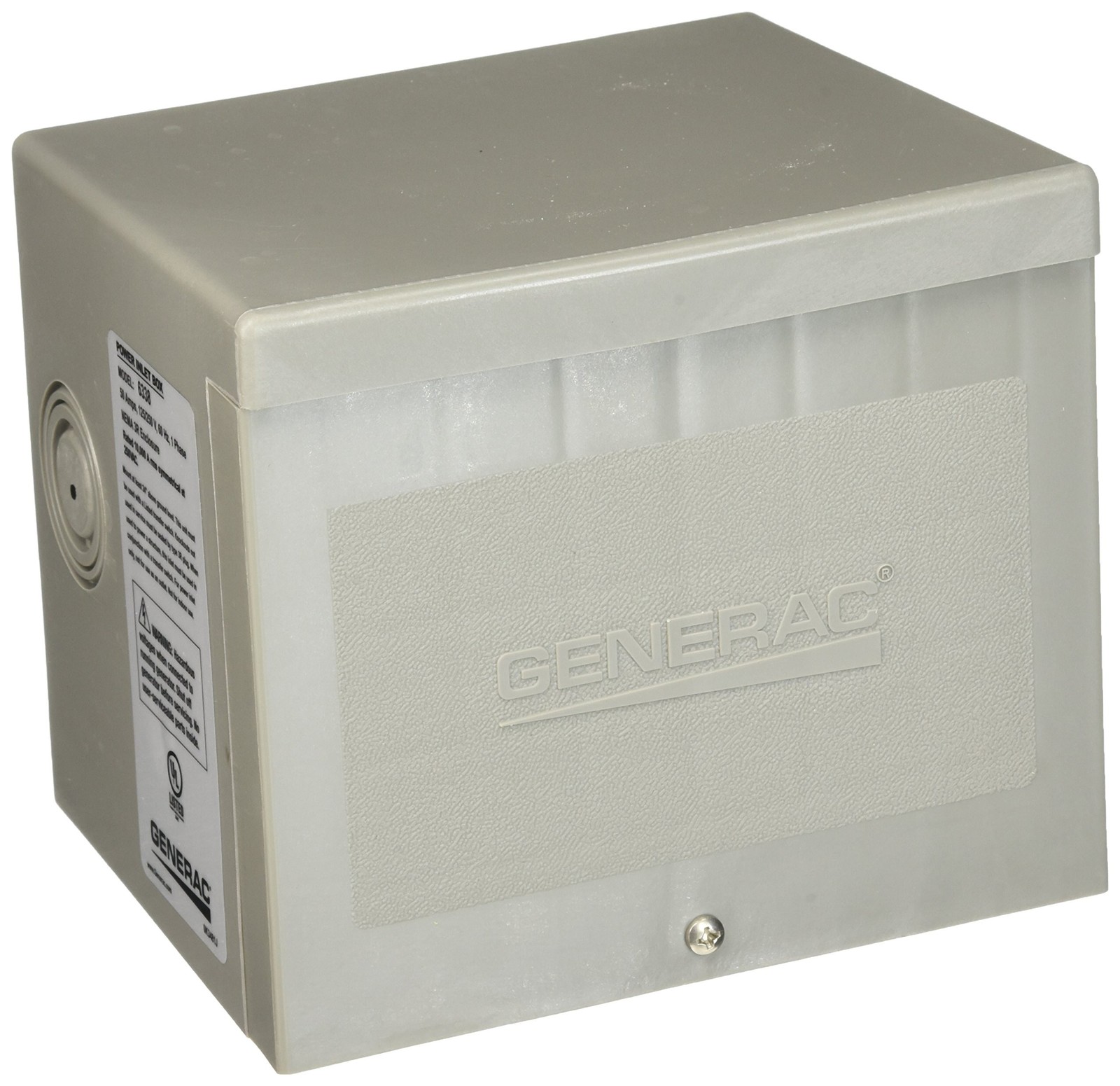 Generac 6338 50-Amp 125/250-Volt Raintight Power Inlet Box – Secure Outdoor G…