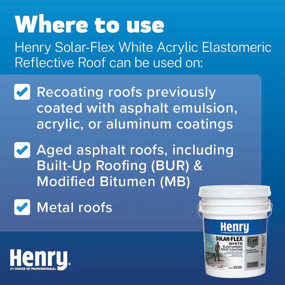 287 Solar-Flex White Acrylic Elastomeric Reflective Roof Coating 4.75 Gal.