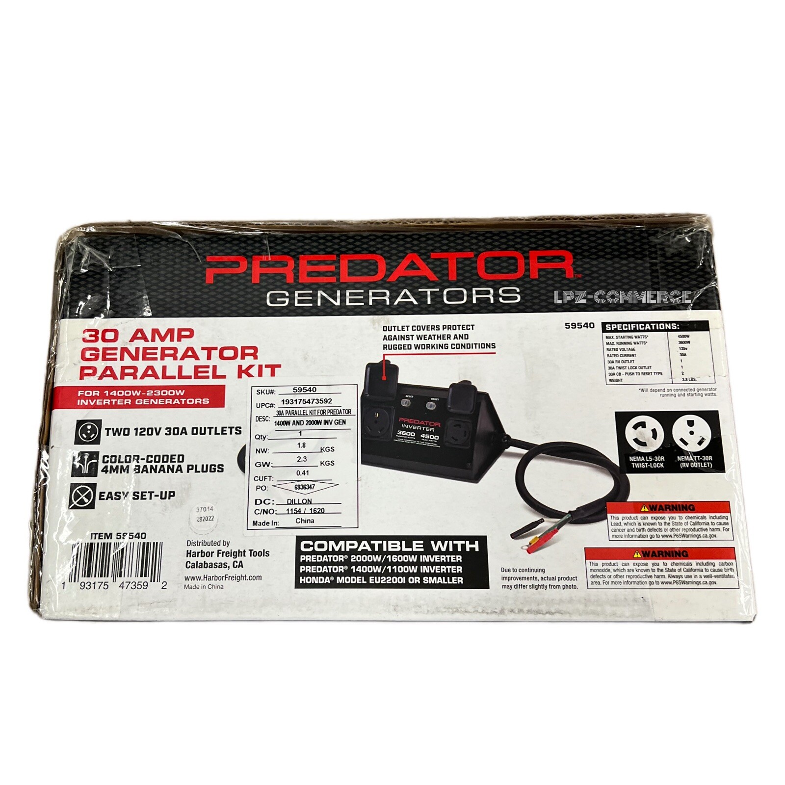 PREDATOR INVERTER GENERATOR PARALLEL KIT 30A RV Ready