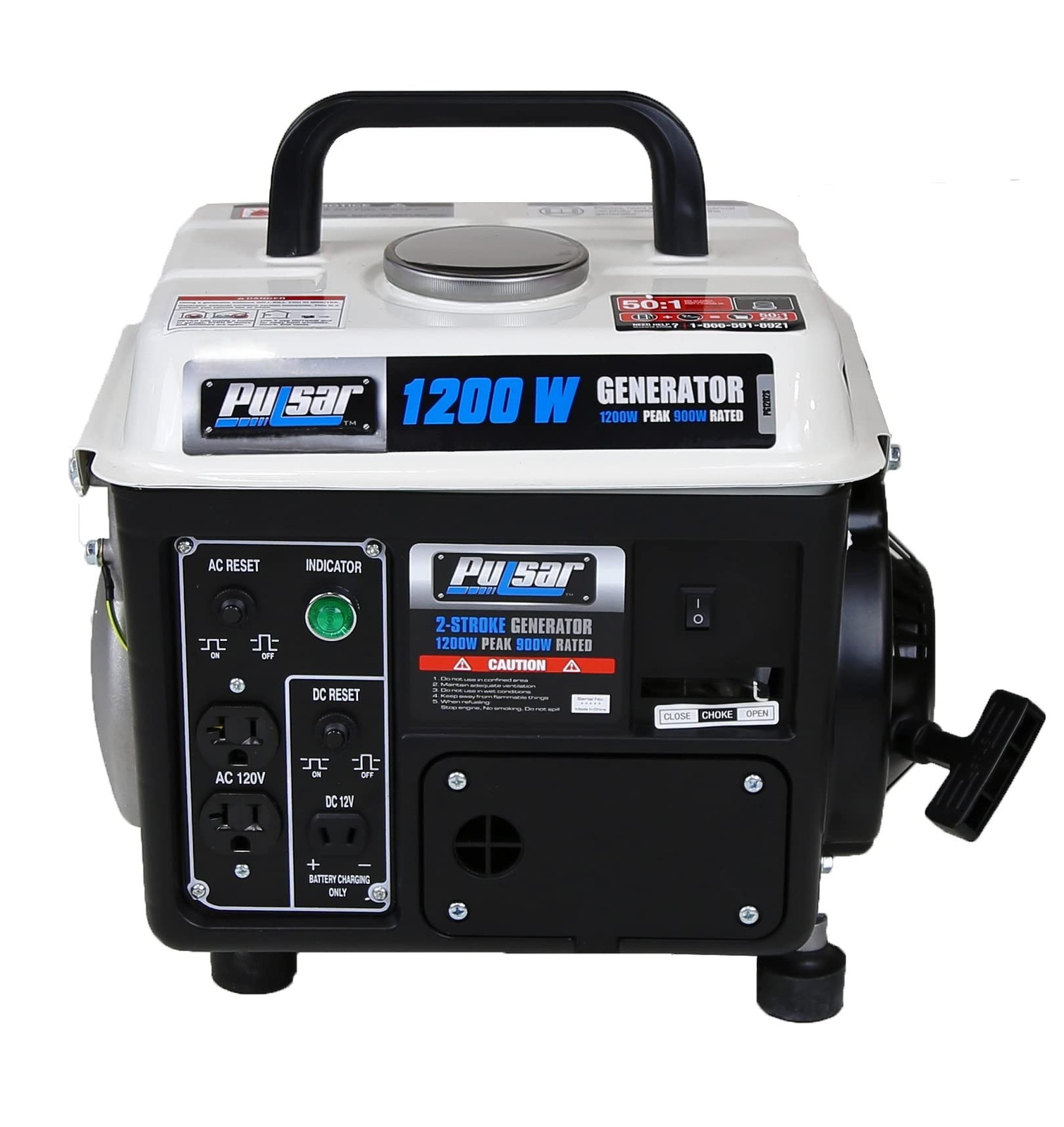 Pulsar 1,200W Carrying Handle, PG1202SA Gas-Powered Portable Generator, 1200W…
