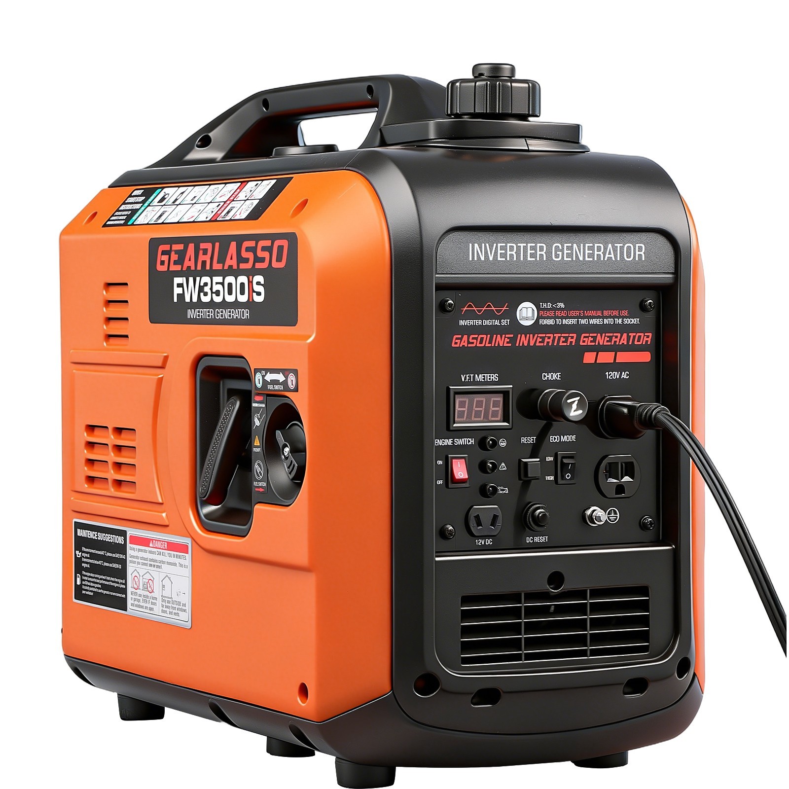 5000W Portable Inverter Generator Gas Powered Quiet for Home Pure Sine Wave