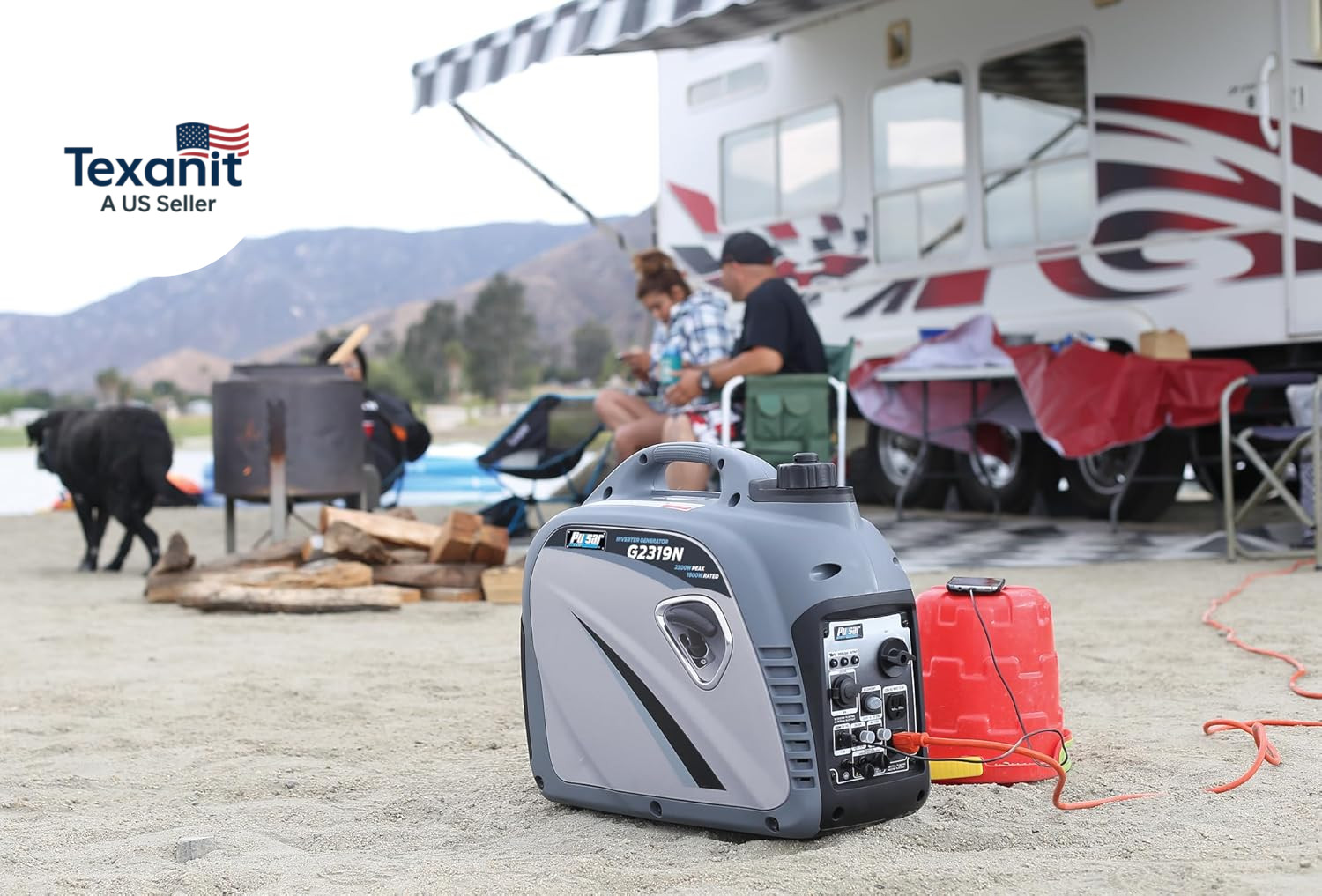 2,300W Portable Gas-Powered Quiet Inverter Generator with USB Outlet & Parallel