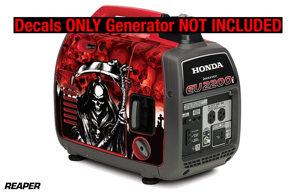 Decal Wrap For Honda EU2200i Skin Camping Generator Engine Sticker REAPER RED
