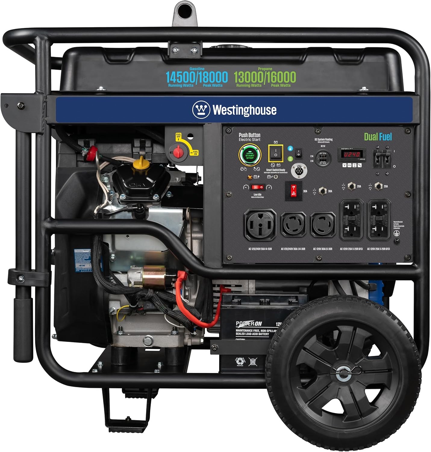 Westinghouse 18,000-W Portable Hybrid Dual Fuel Gas Generator with Remote Start