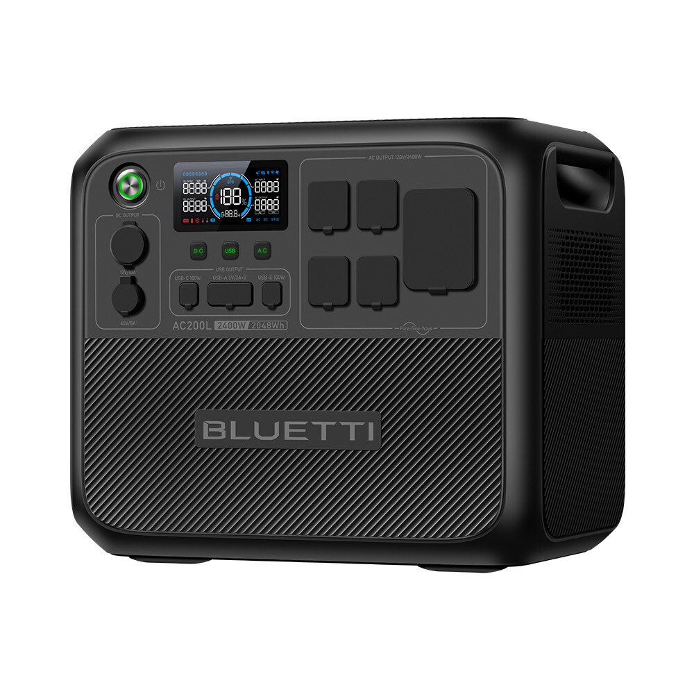 BLUETTI AC200L 2400W 2048Wh Power Station Solar Generator for Road Trip RVs