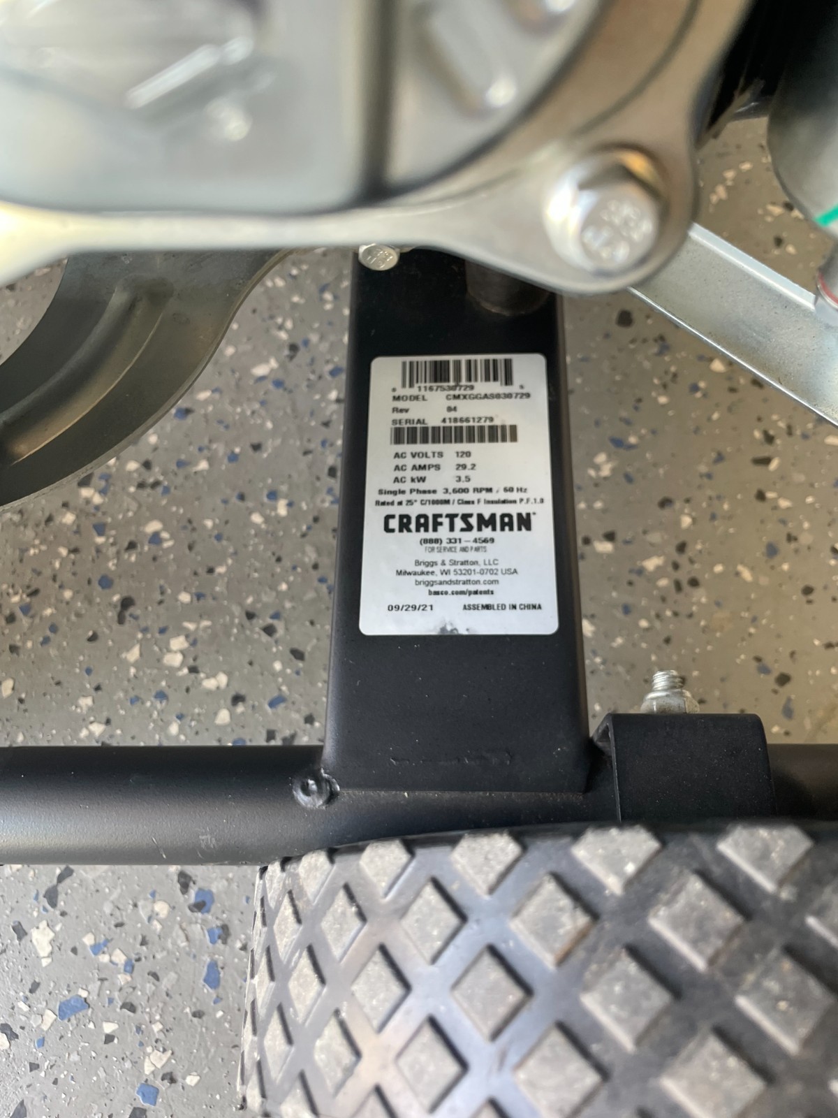 CRAFTSMAN GENERATOR – 3500W EXCELLENT CONDITION