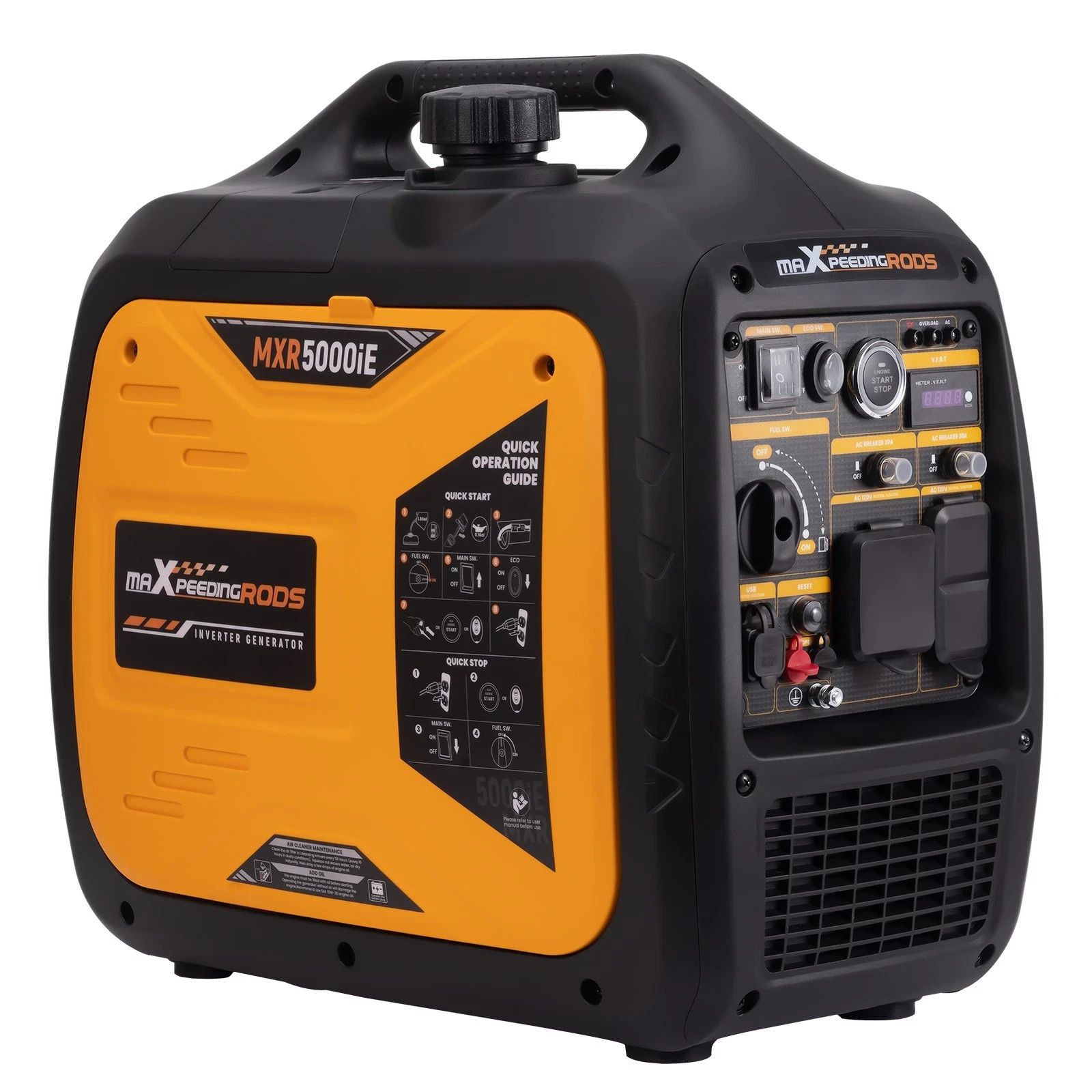 Quiet Inverter Generator 5000W Power Digital Display Electric/Remote Start