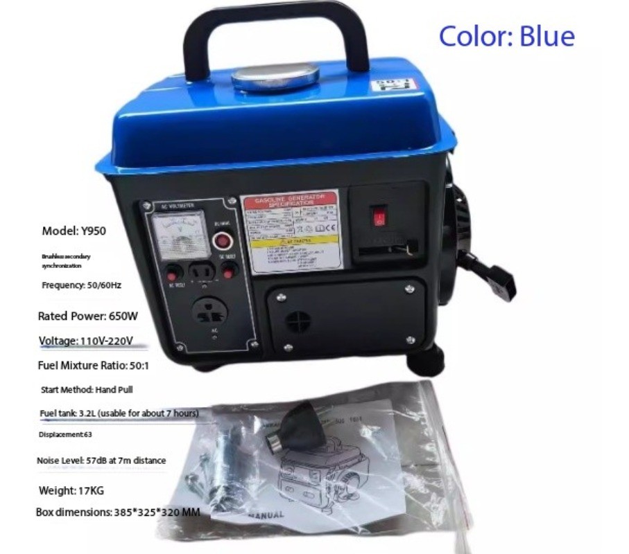 Single-Phase 950W Gasoline Generator for Home Use 110V/220V Emergency Two-Stroke