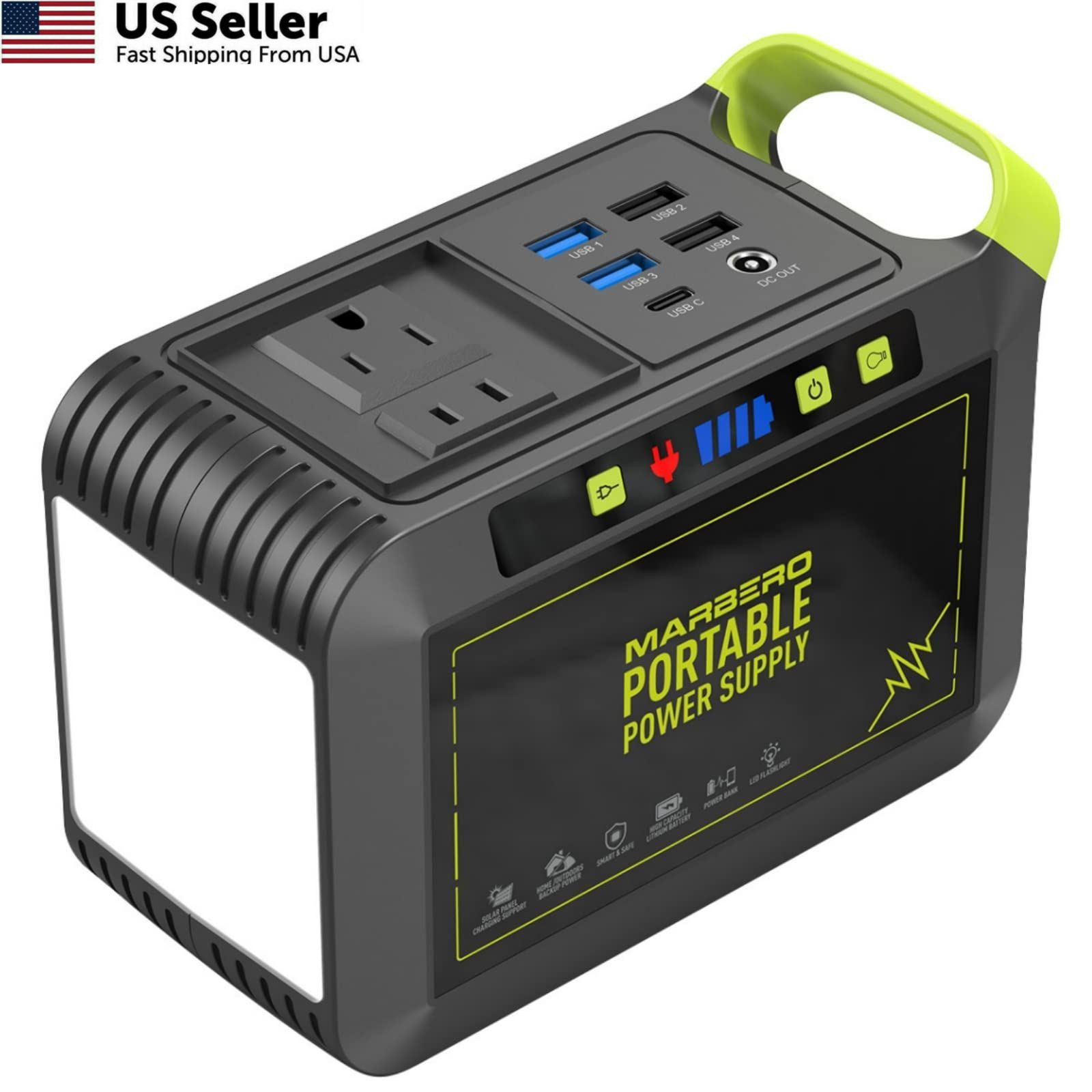 MARBERO Portable Power Station 88Wh Camping Lithium Battery Solar Green