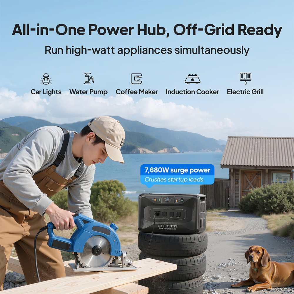 BLUETTI Apex300+B300K 5,529.6Wh Portable Power Station Generator for RV/Off-grid