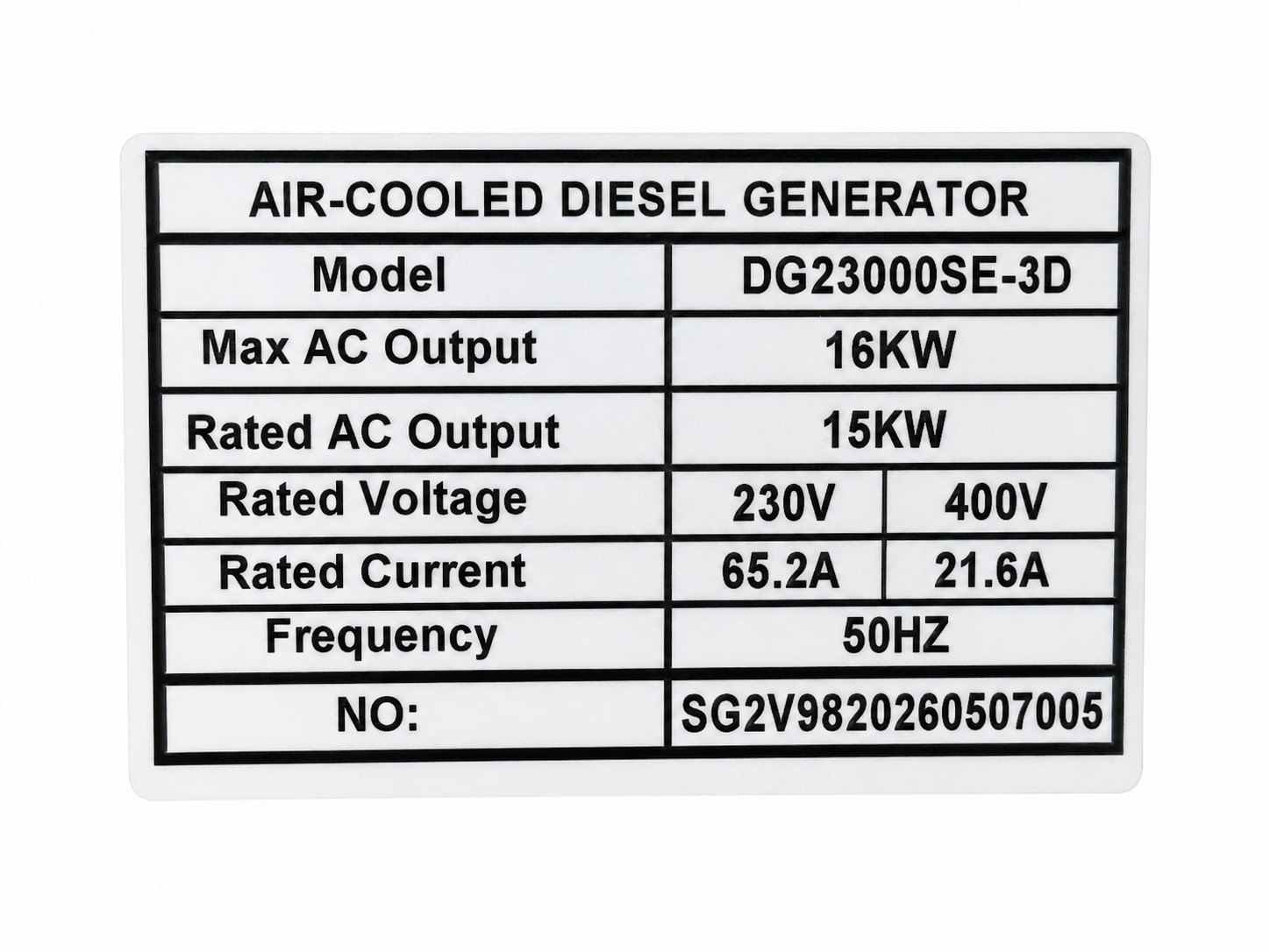 DG23000SE-3D Stromerzeuger 16kW 4-Takt Diesel Generator 230V – 400V