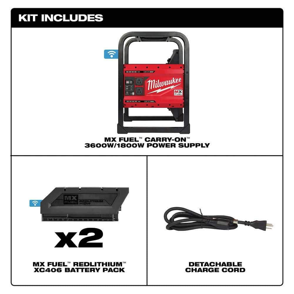 Milwaukee, MX FUEL 3600-Watt/1800-Watt Lithium-Ion Battery Powered Push Start Po