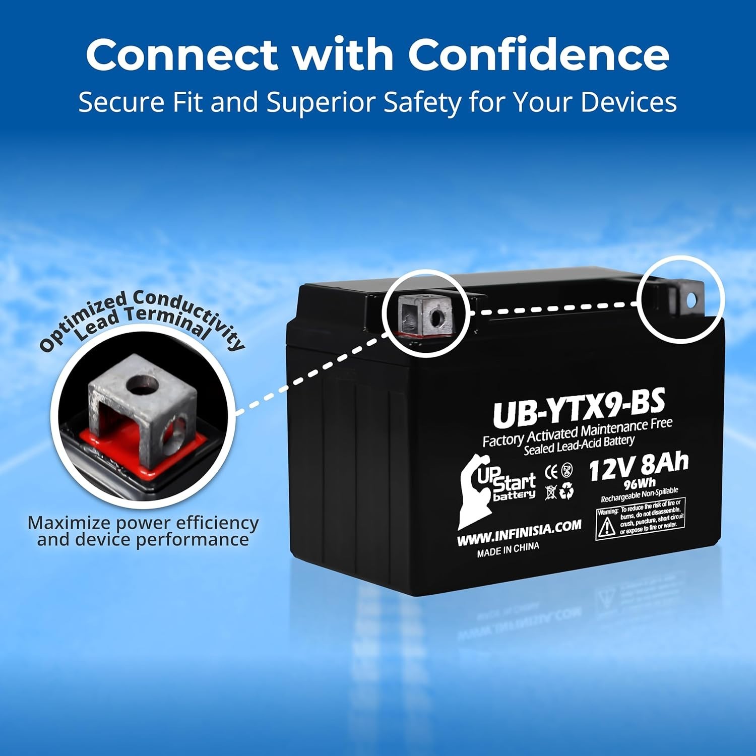 Leakproof 12V AGM Battery with Secure Terminal Alignment**