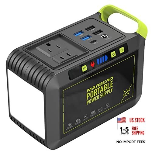 Portable Power Station 88Wh Camping Lithium Battery Solar Generator Fast Green