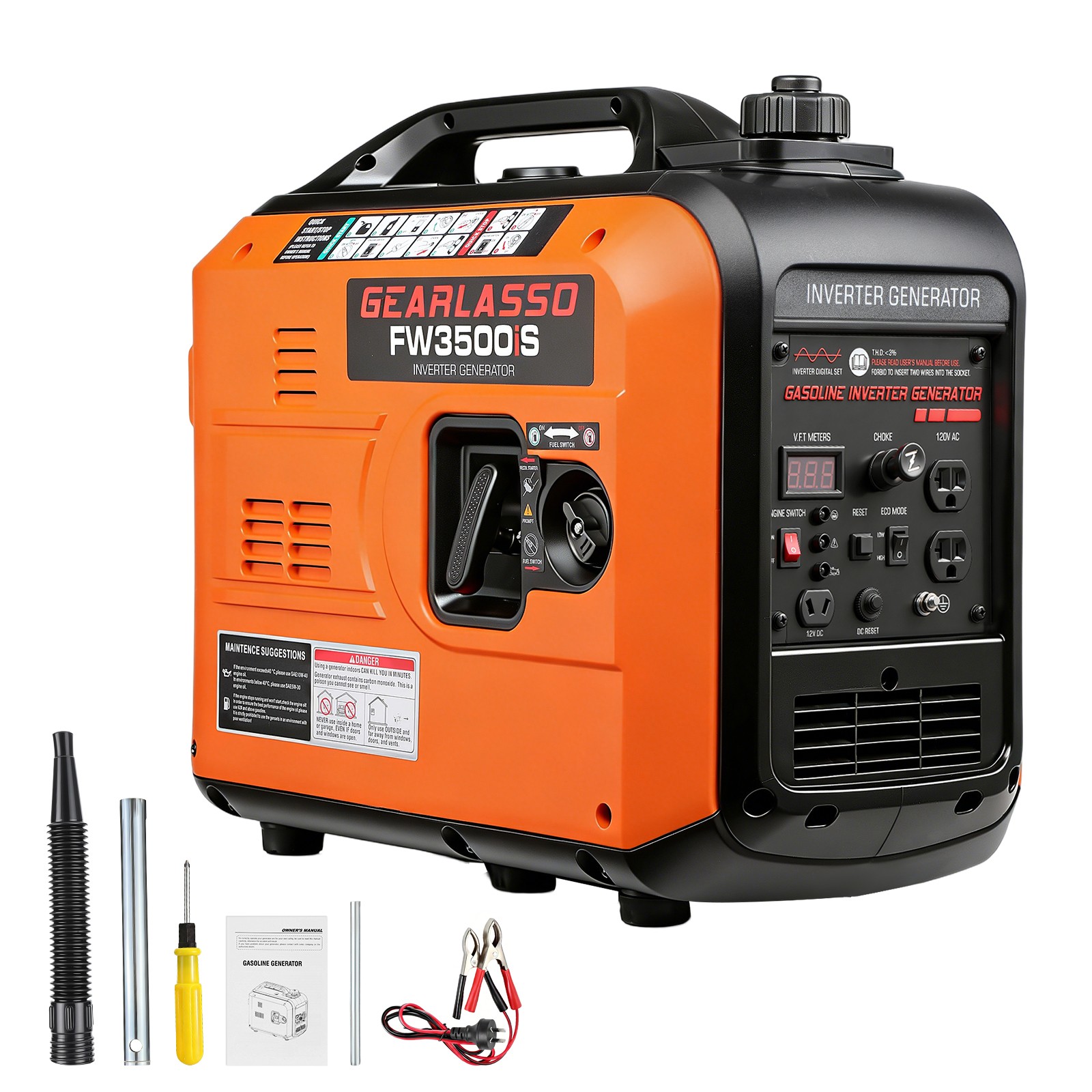 5000W Generator RV ECO Mode Parallel Ready CO Sensor Lightweight Pure Sine Wave