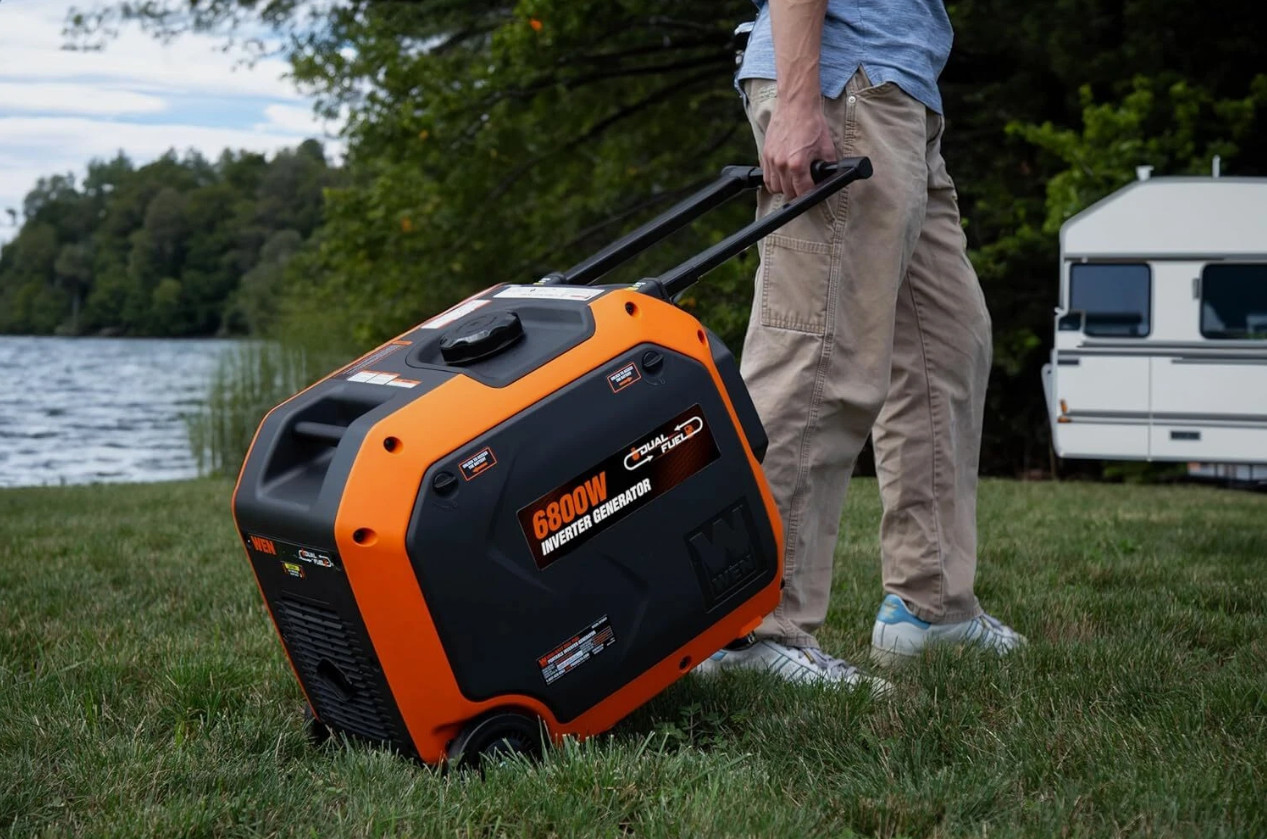 WEN 6800W Quiet Portable Dual Fuel Inverter Generator, Electric Start,CO Sensor