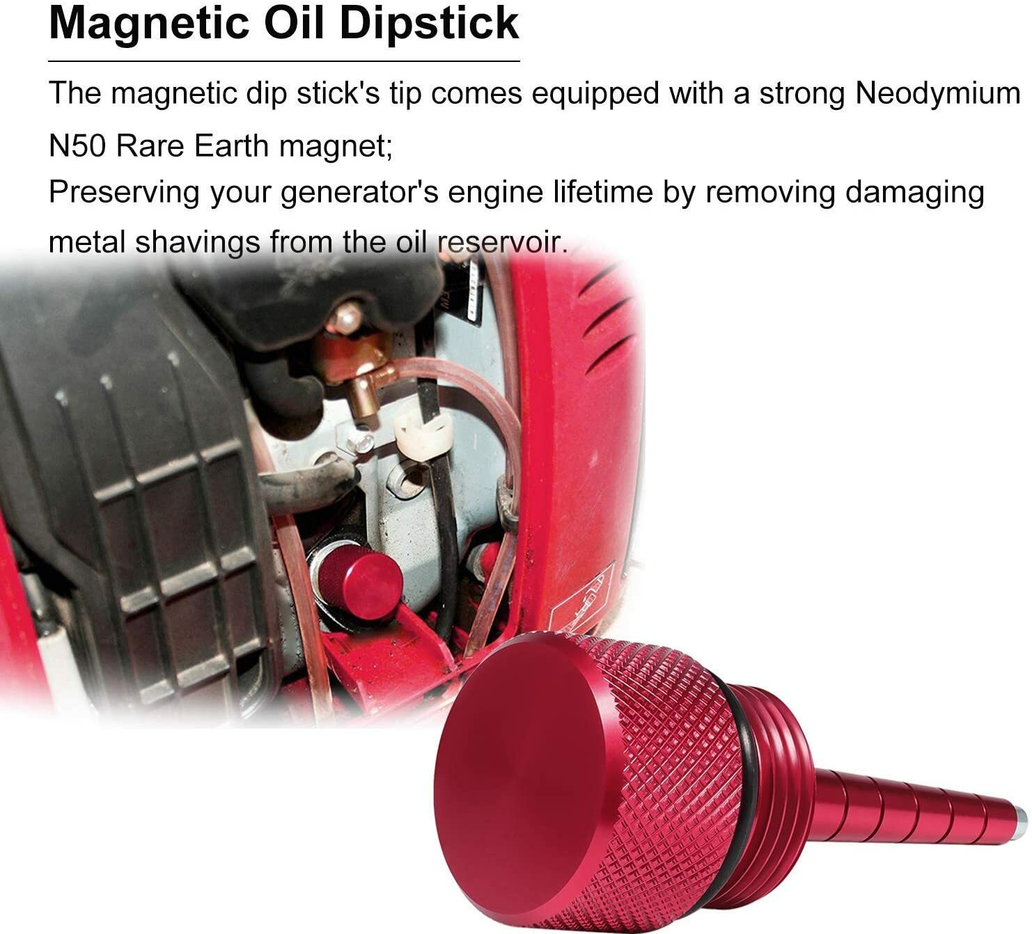 Red Aluminum Magnetic Oil Dipstick fit for Honda Generator EU2200i