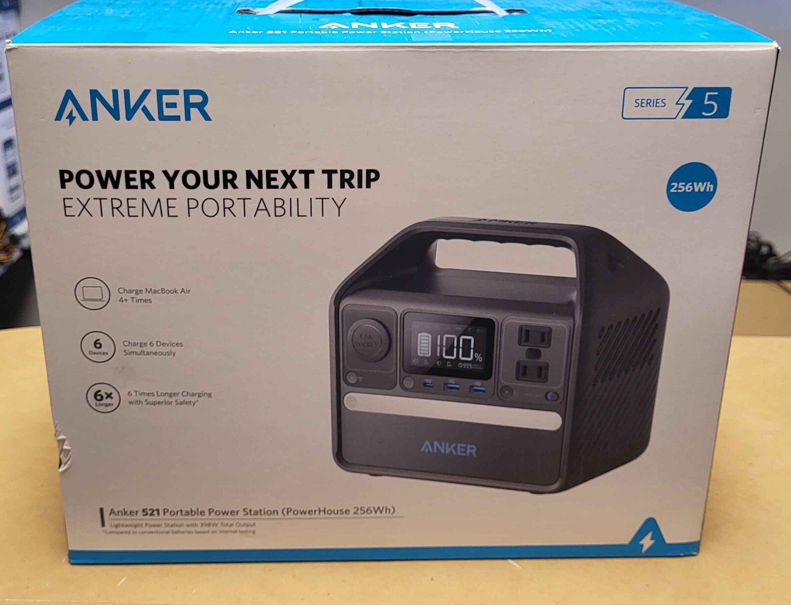 🔥Anker 521 Portable Power Station 256Wh Solar Generator 200W 6-Ports