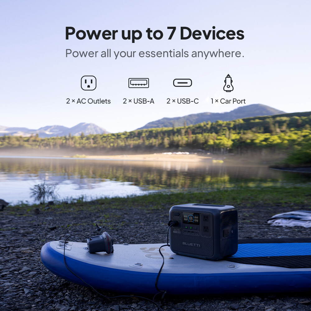 BLUETTI AC70 1000W 768Wh Portable Power Station Solar Generator for Camping Trip