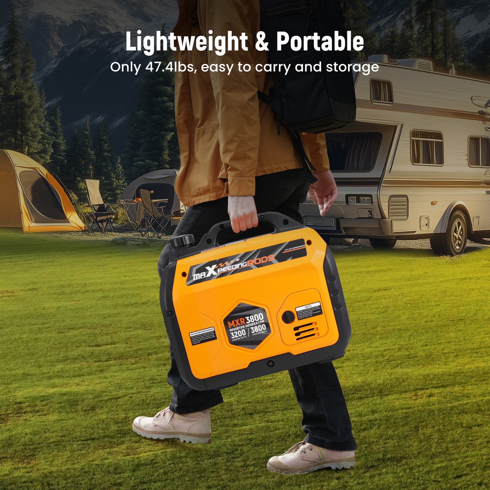 3.8KW Portable Gasoline Super Quiet Inverter Generator for Home Backup
