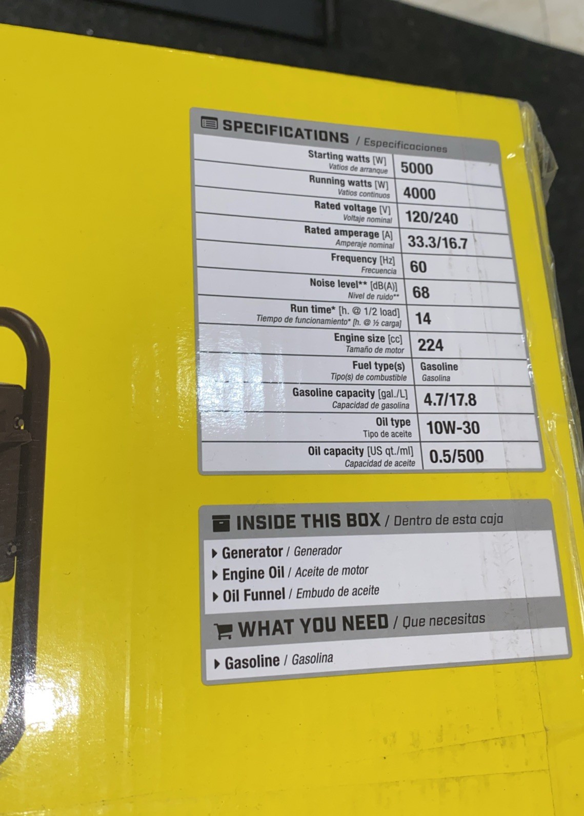 Champion 5,000-W Tri Fuel Gas Portable Generator with CO Sensor