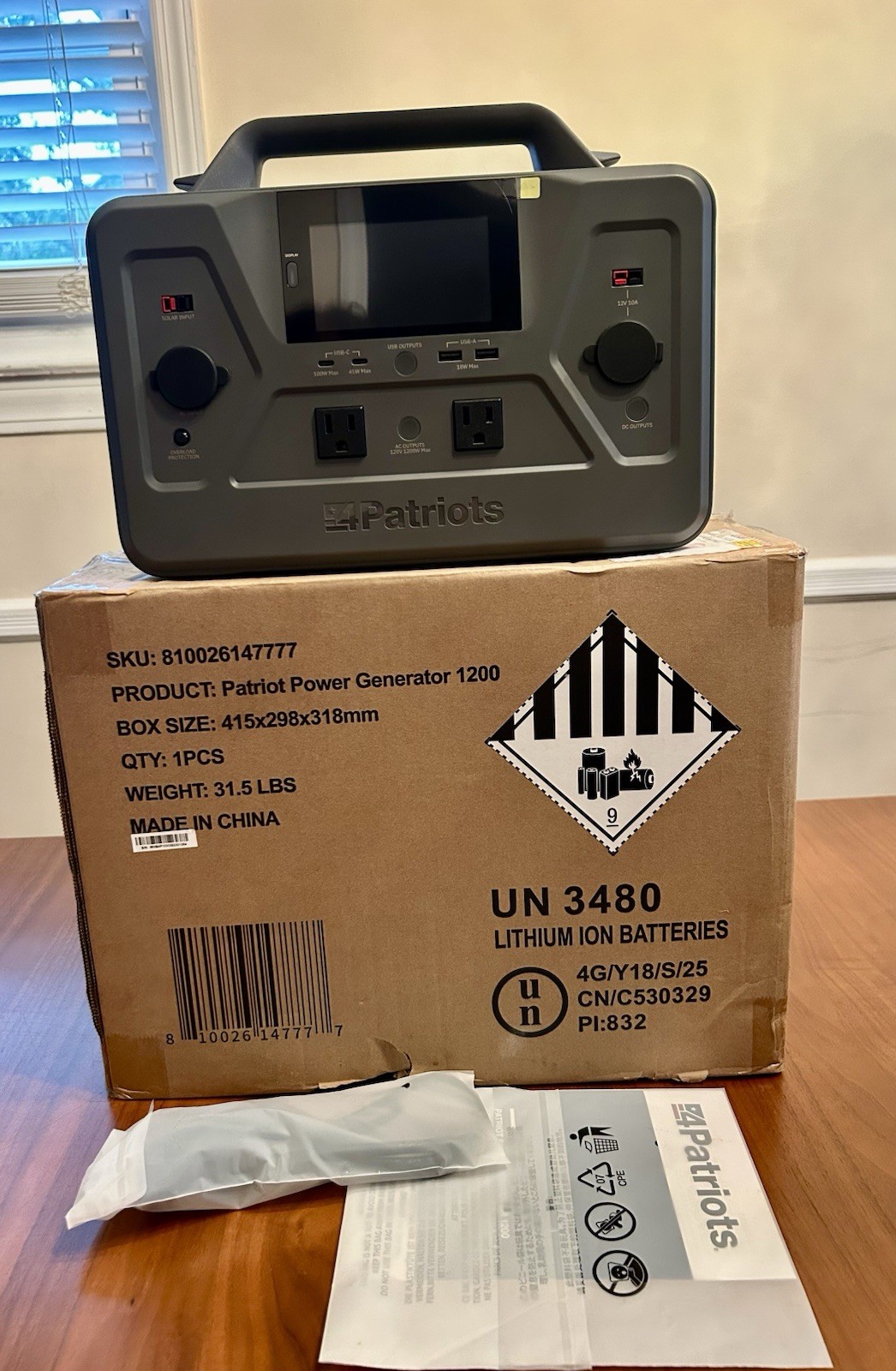 4Patriots Patriot Power Generator 1200 Portable