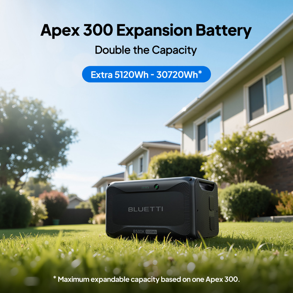 BLUETTI Apex 300+B500K Power Station 3840W 7884.8Wh for Home Backup Power Outage