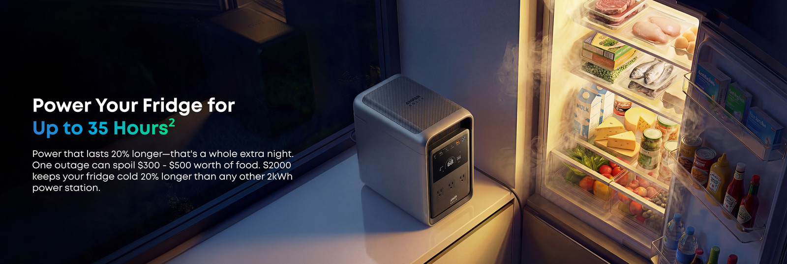 Anker Solix S2000 2010Wh Portable Power Station With Car Alternator Charger