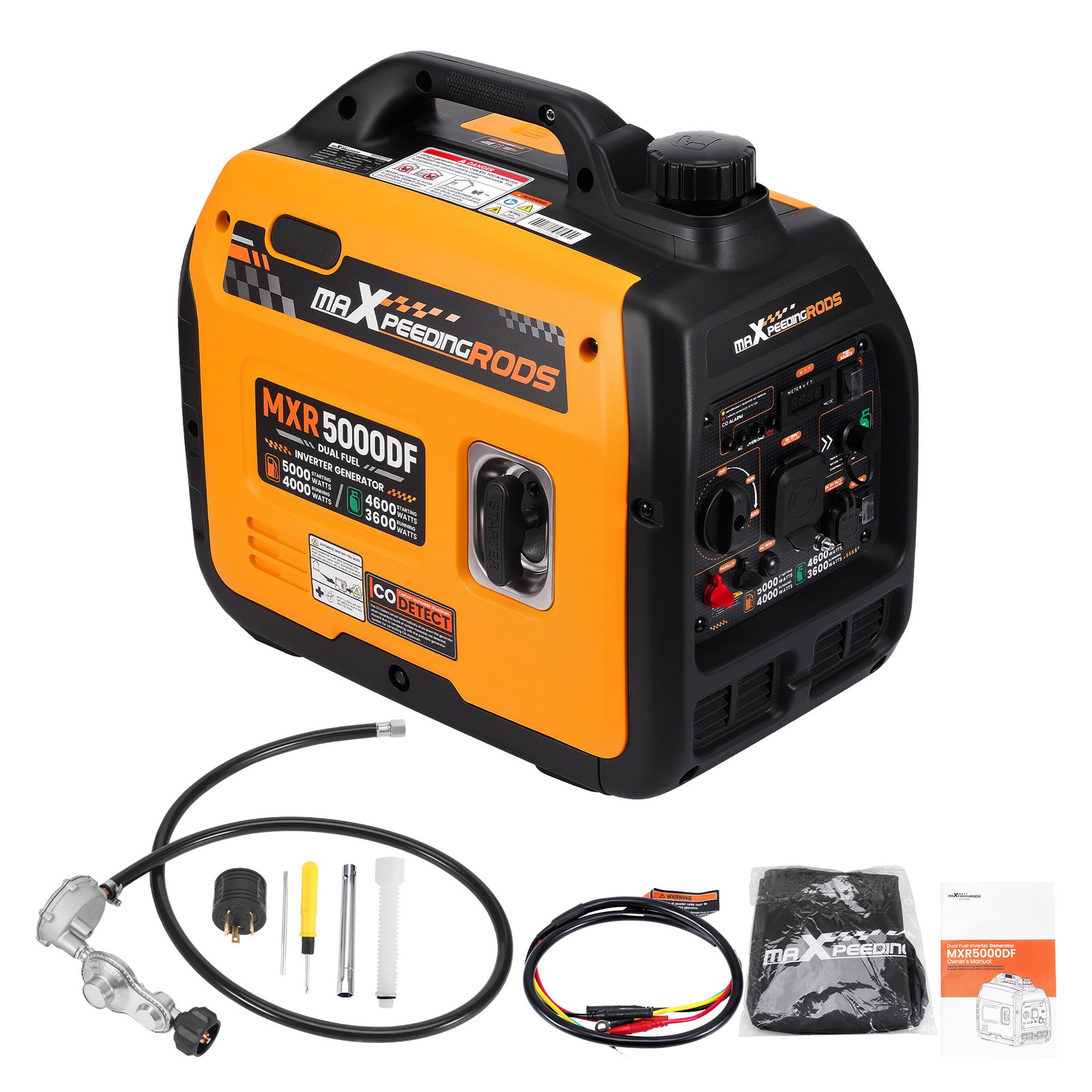 5000W Dual Fuel Generator 51.8lbs – 58dB Quiet for Garden Courtyard Use