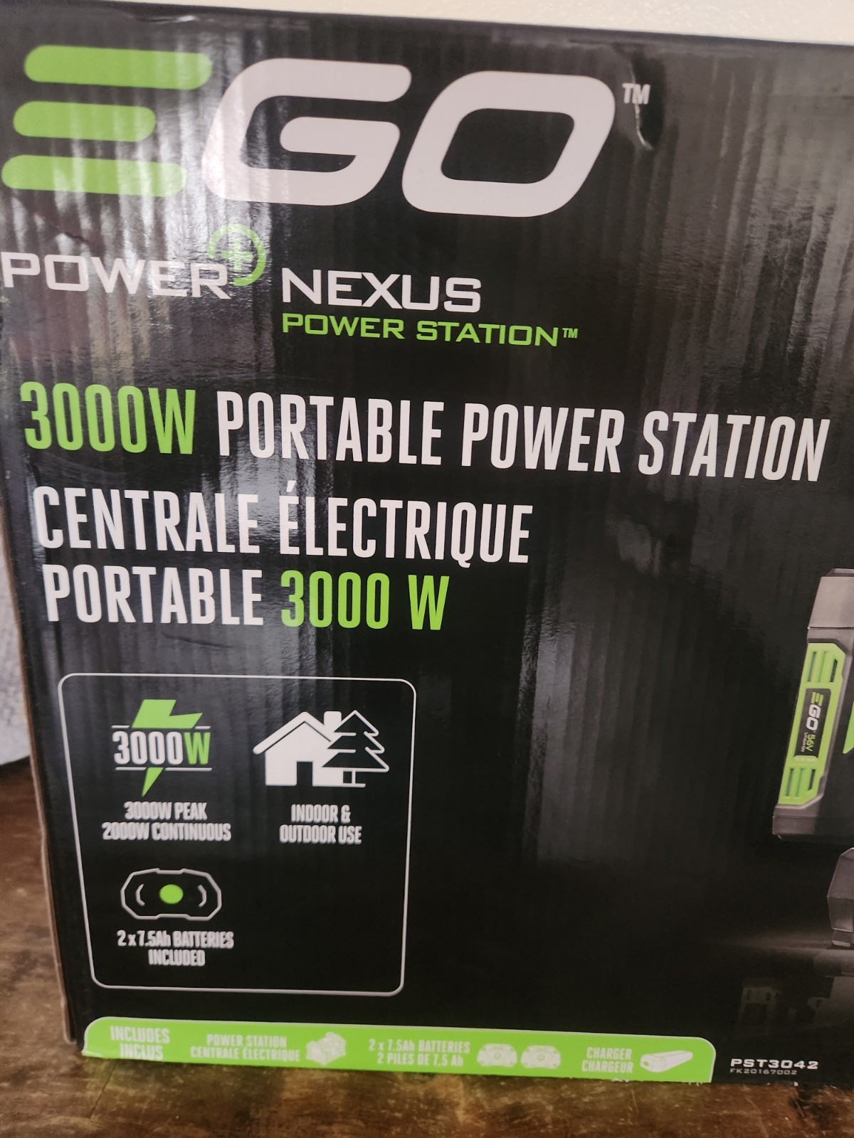 EGO #PST3042 POWER+ Nexus Portable Station 3000W—2 X 7.5 Ah Batteries + Charger