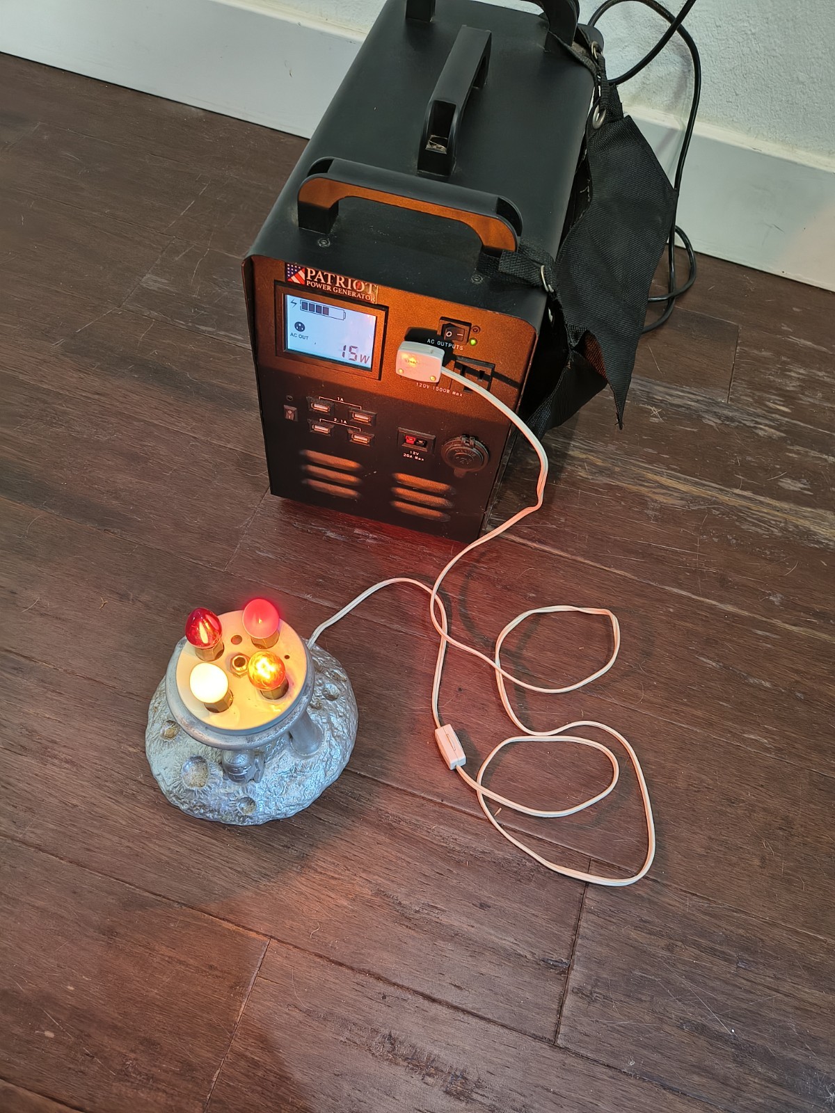 Patriot Power Generator Portable 1500W Max 120V Black AC USB 12V NO PANEL