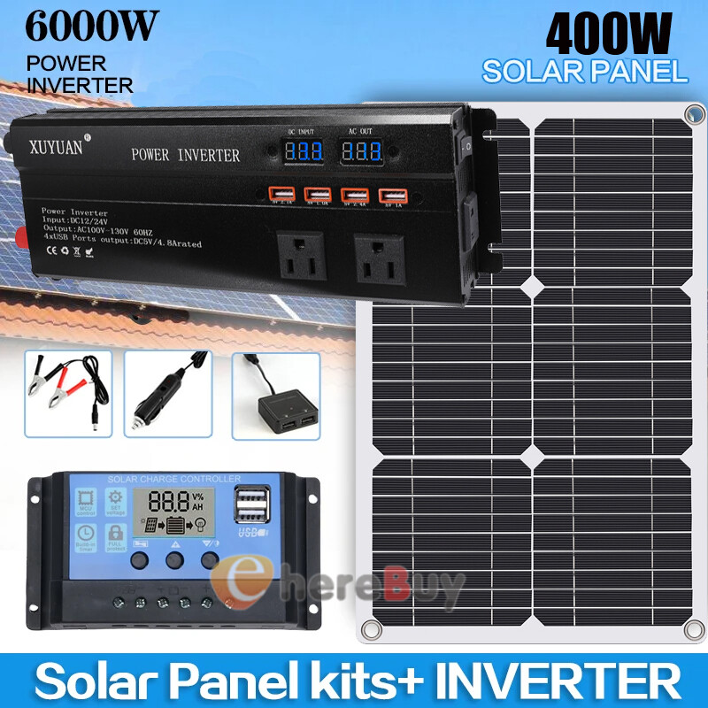 5000W Inverter Solar Panel Kit Solar Power Generator 100A Home 110V Grid System