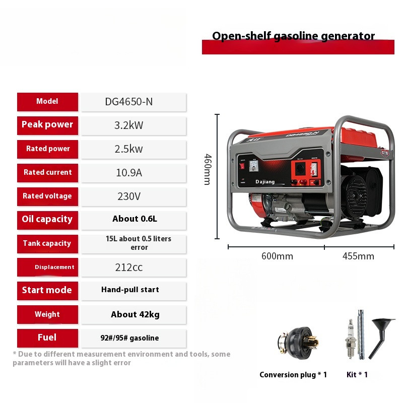 220V Small Gasoline Generator 3.5/9/12KW Frequency Conversion High Power