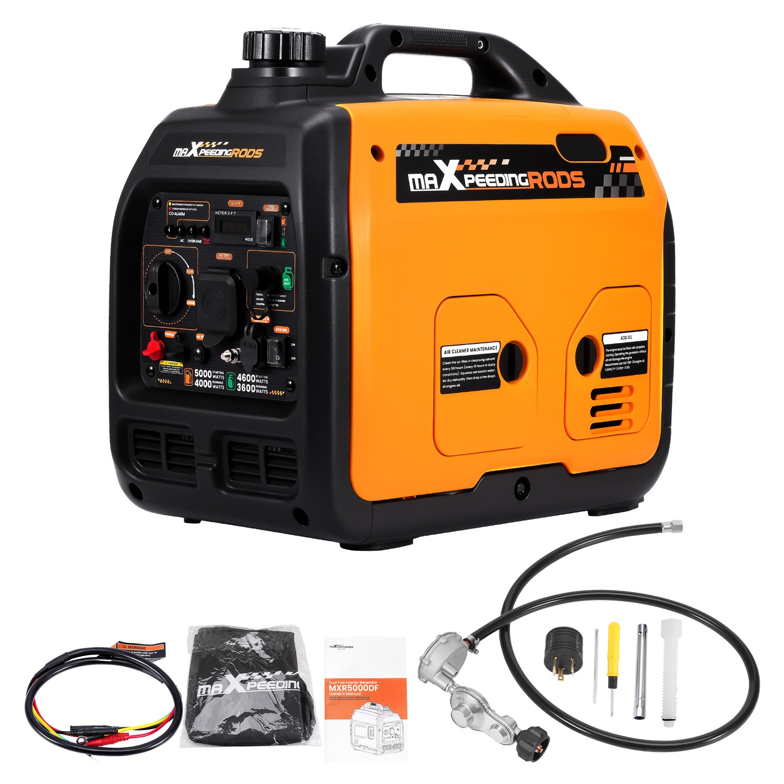 Dual Fuel 5KW Inverter Generator for Home Blackout with Low Oil LED Alert