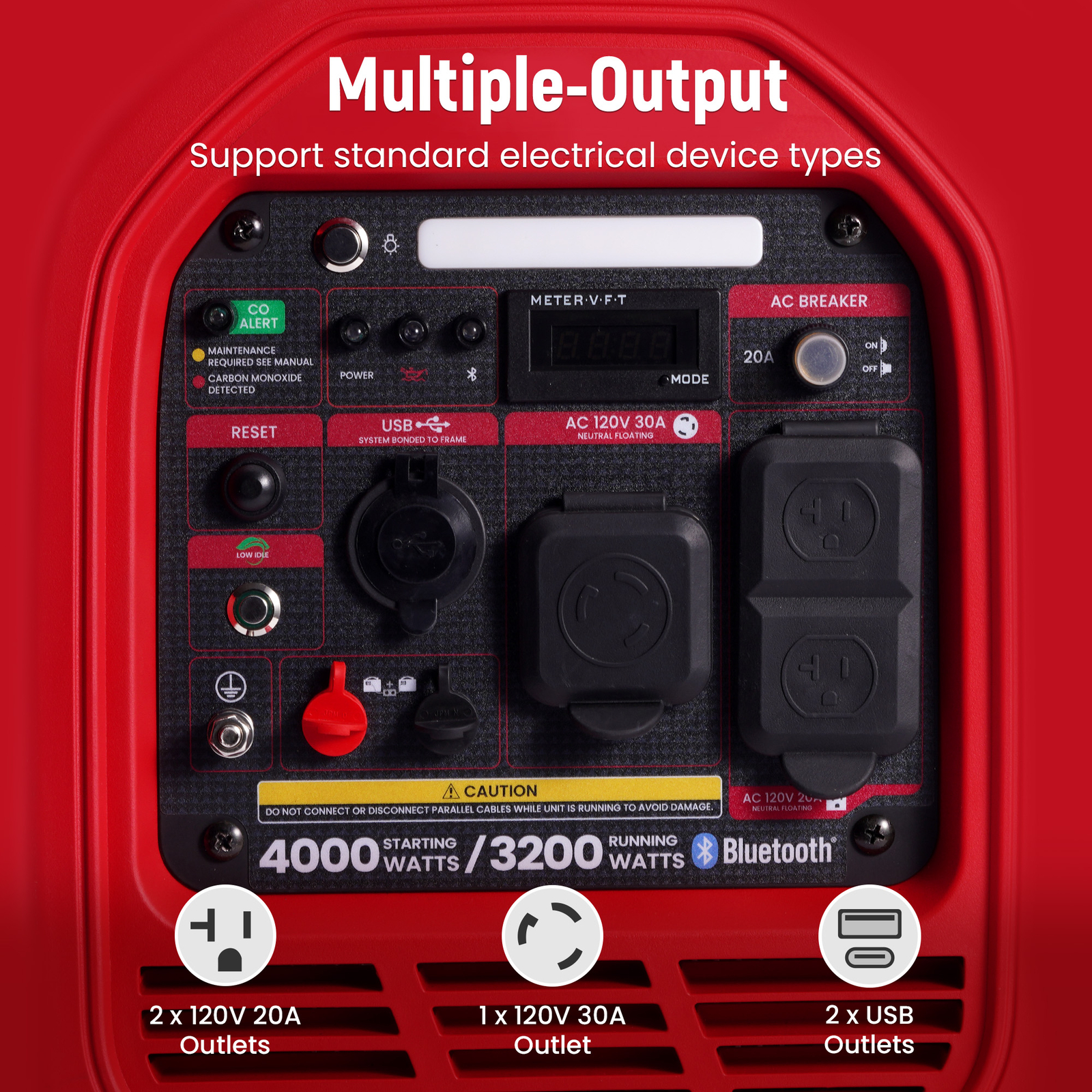 4000 Watt Portable Power Generator Inverter 4 Stroke 145 cc Engine Gas Powered