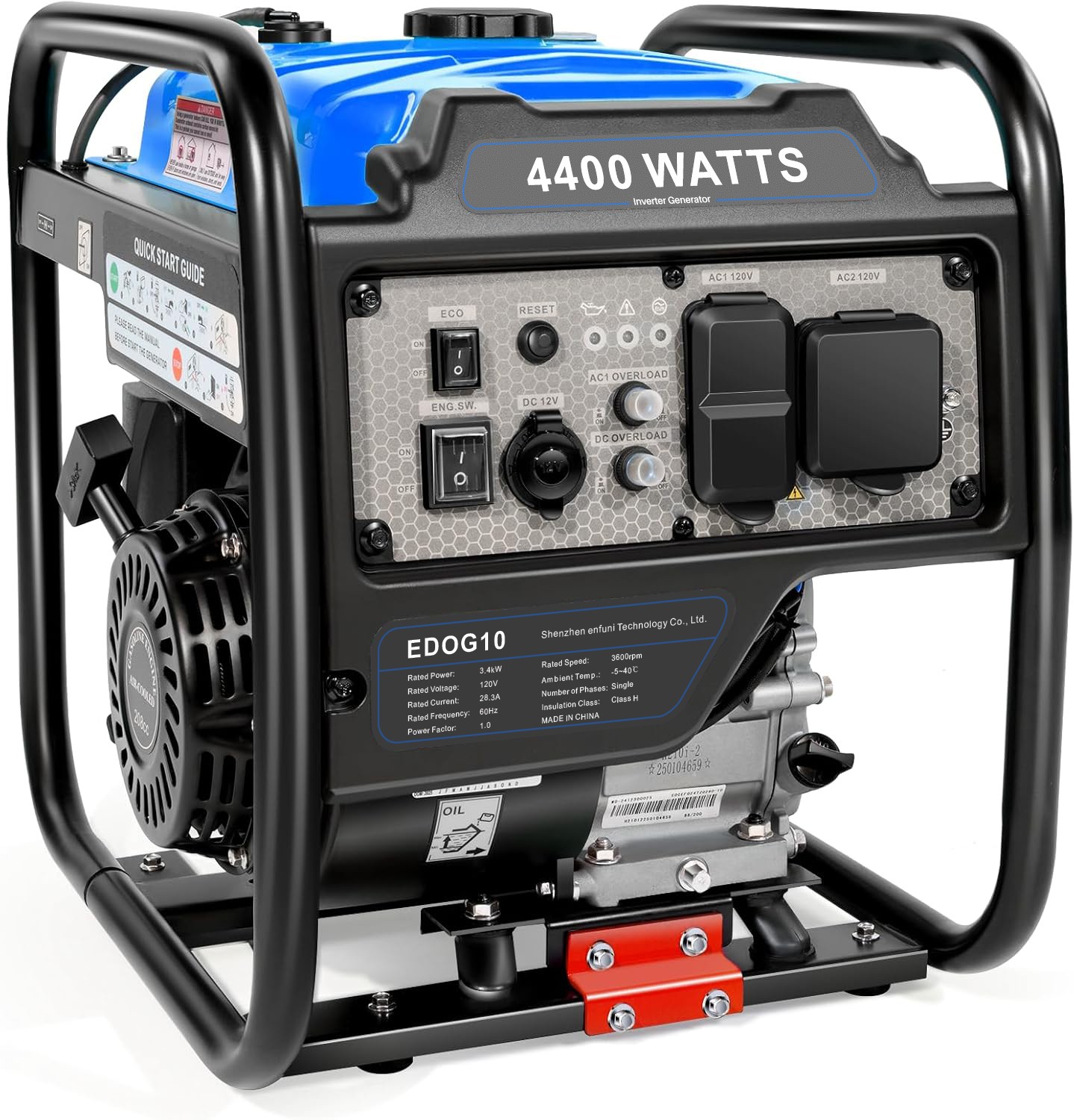 4400W Portable Inverter Generator 208CC Gasoline Generator for Home Emergency