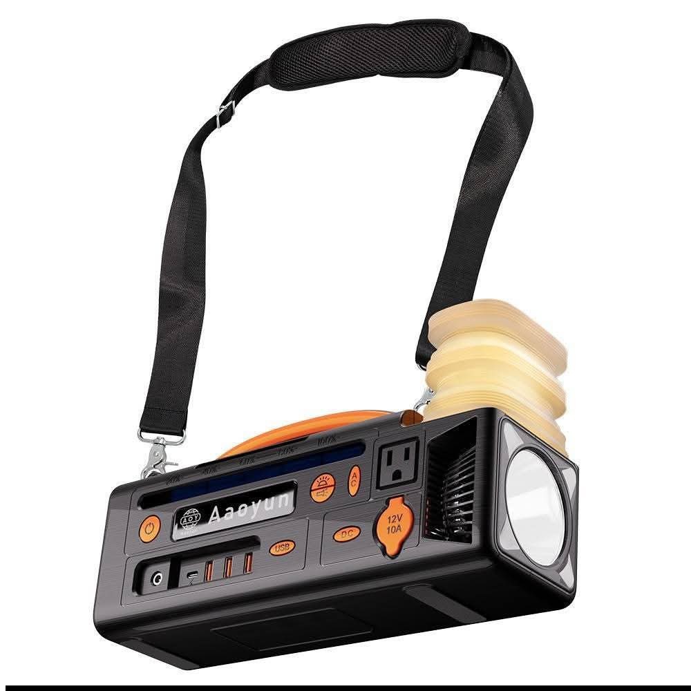 Aaovun Portable Power Generator USB AC Outlets 12V Camping Black Orange