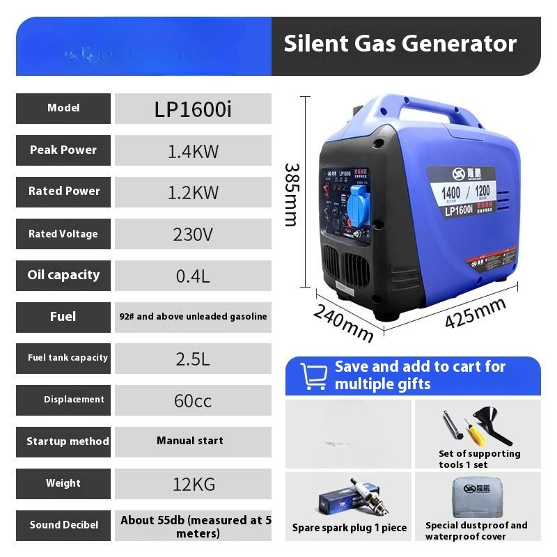 Gasoline Generator Small Household Mute Frequency Conversion Outdoor Portable