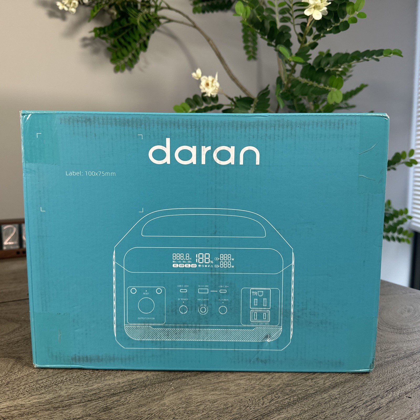 Daran NEOK Portable Power Station 600W LiFePO4 Battery with AC DC Outlets