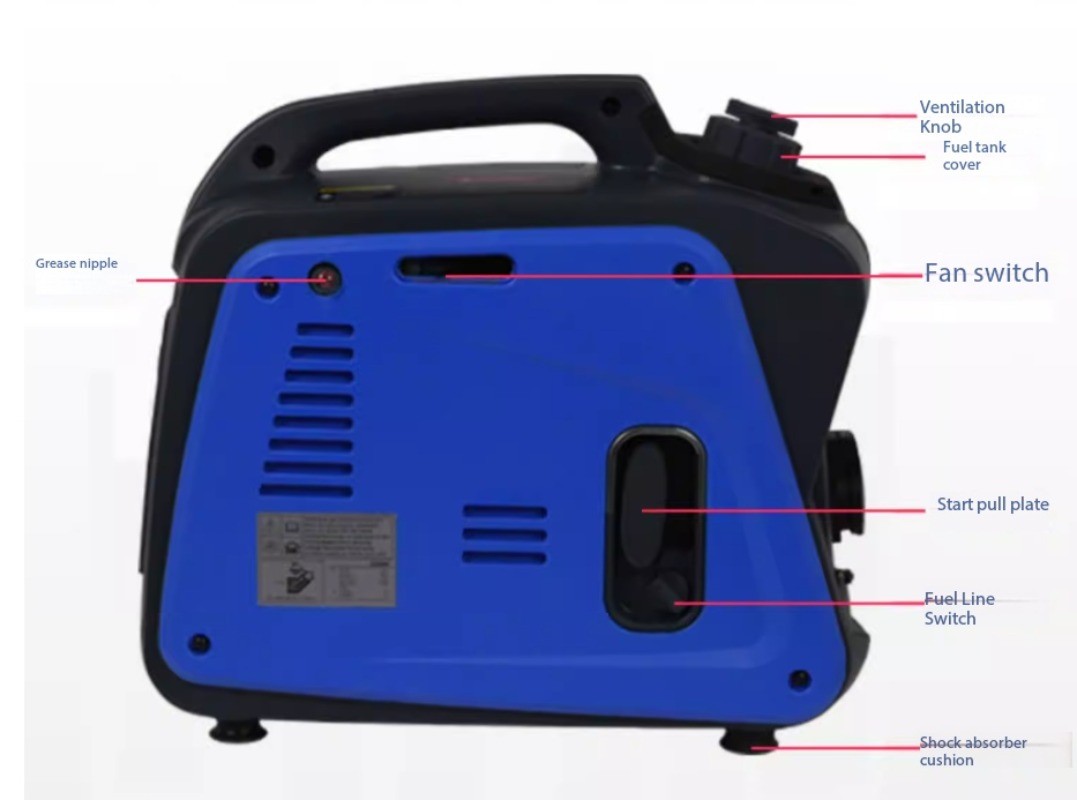 Gasoline Generator for Home Use, Inverter Type, 800W/1kW/2kW/3kW Quiet Operation