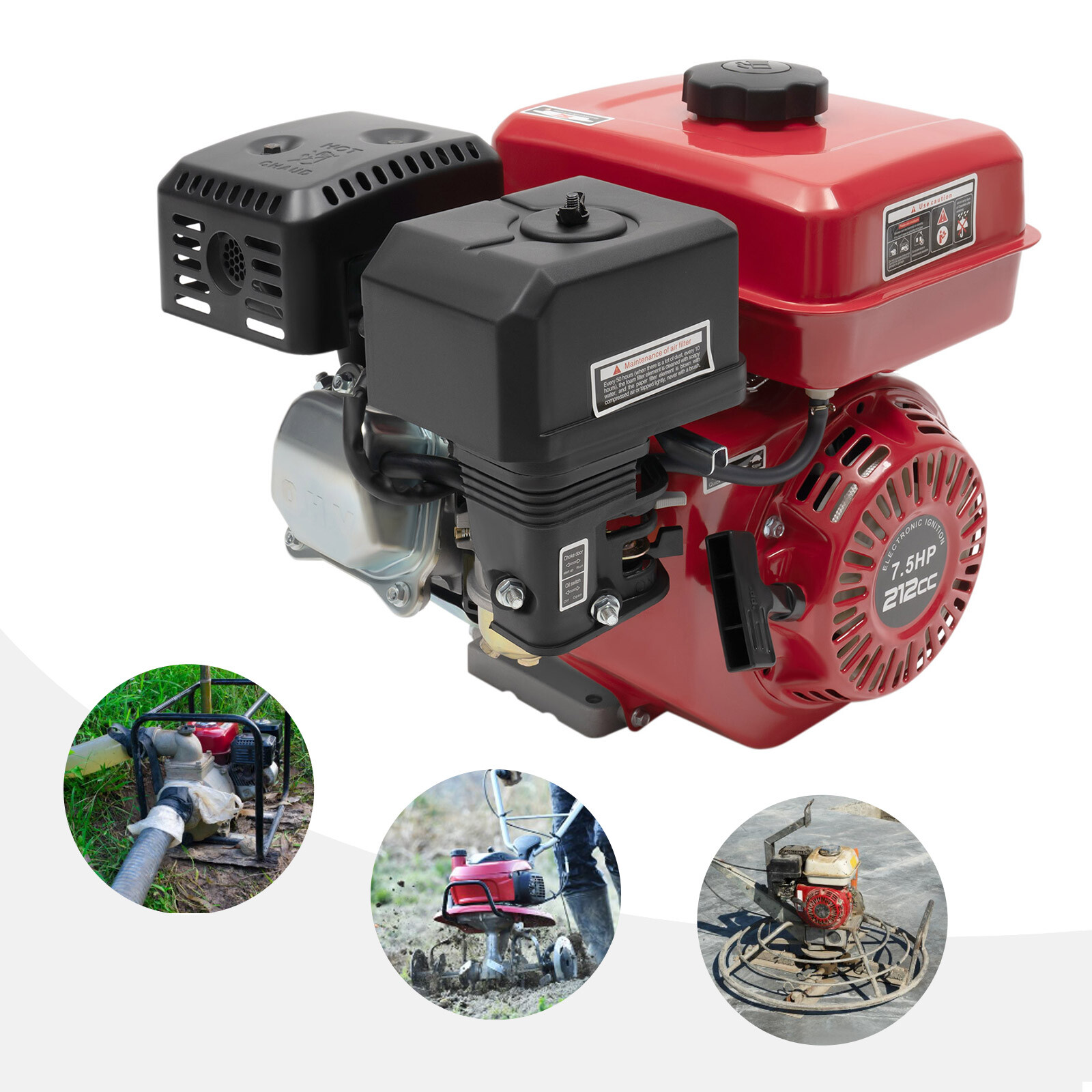 3000w Gas Powered Engine, 7.5 Hp Motor 4 Stroke Gas Powered Portable Engine