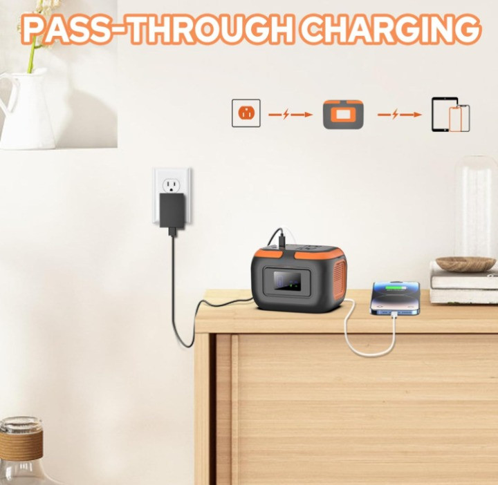 Estación portátil 120W 97.6Wh con salida AC para camping y emergencia, Nuevo