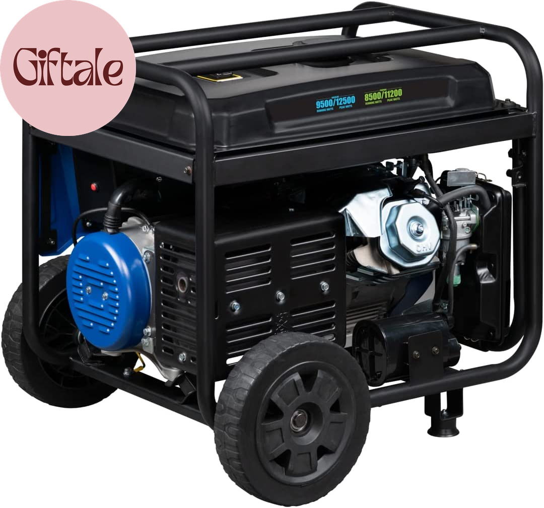 12500 Watt Dual Fuel Home Backup Portable Generator, Remote Electric Start, Tran
